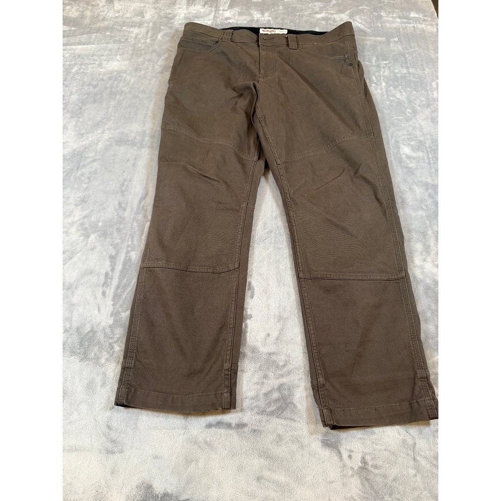 Wrangler Men's 36x30 Regular Fit Brown Double Knee Work Utility Pants